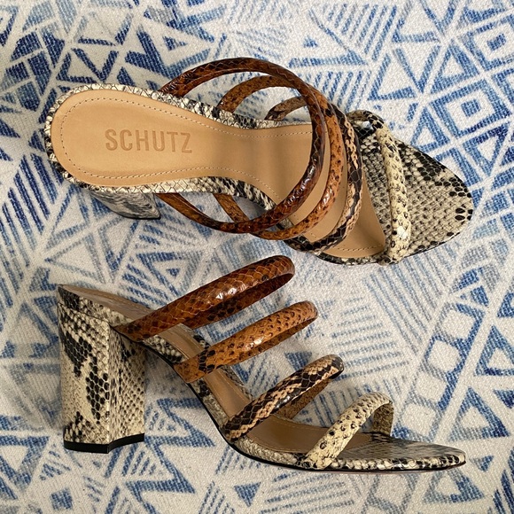 SCHUTZ Multicolor Snakeskin Heels - Picture 2 of 6